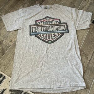 Jerzees Gray Harley Davidson Logo Short Sleeve T-Shirt